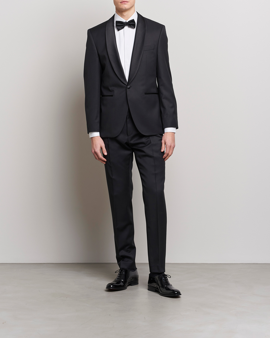 Herre | Bukser | BOSS BLACK | Genius Slim Fit Wool Trousers Black