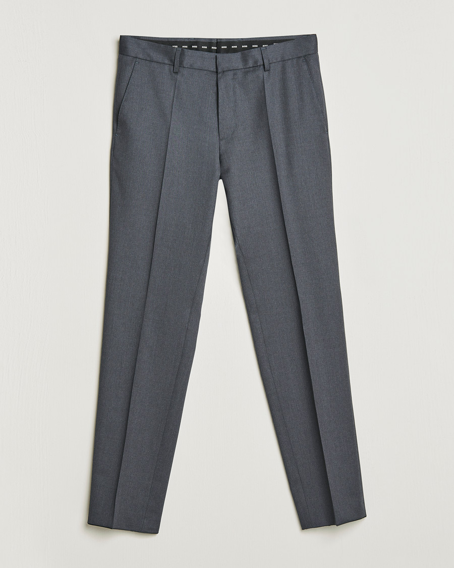 Herre |  | BOSS BLACK | Genius Slim Fit Wool Trousers Dark Grey