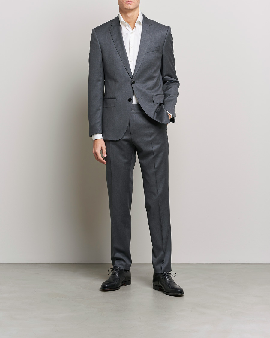 Herre | Bukser | BOSS BLACK | Genius Slim Fit Wool Trousers Dark Grey