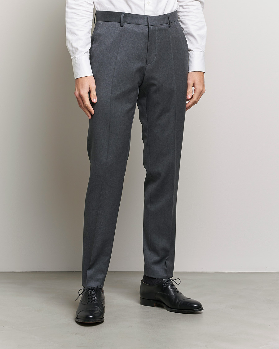 Herre | BOSS BLACK | BOSS BLACK | Genius Slim Fit Wool Trousers Dark Grey