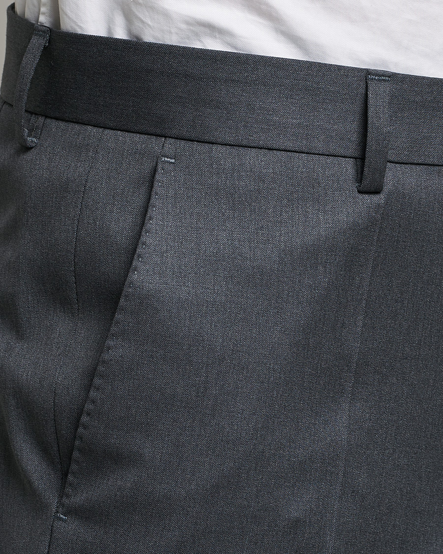 Herre | Bukser | BOSS BLACK | Genius Slim Fit Wool Trousers Dark Grey