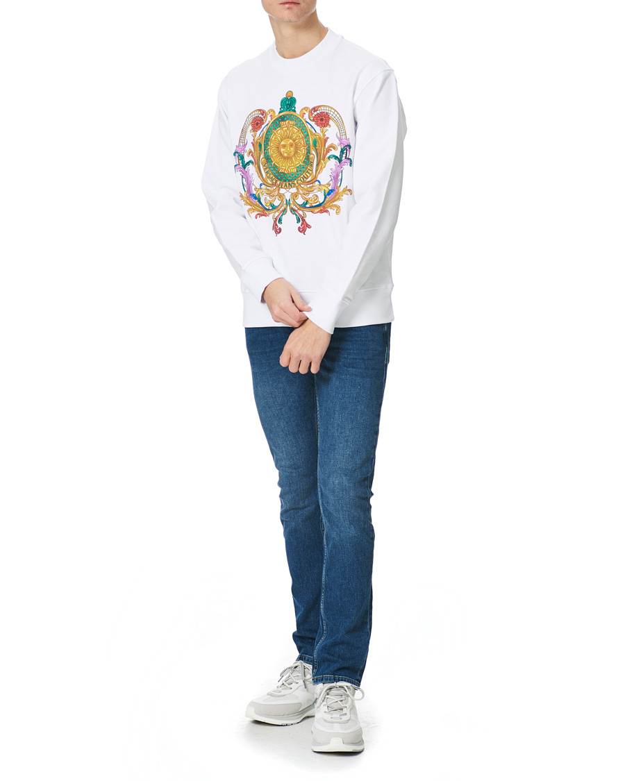 Herre | Gensere | Versace Jeans Couture | Baroque Print Sweatshirt White