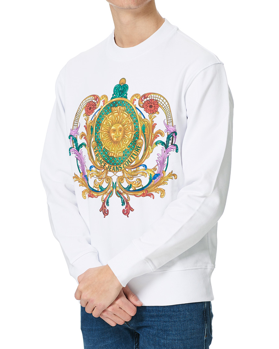 Herre | Gensere | Versace Jeans Couture | Baroque Print Sweatshirt White