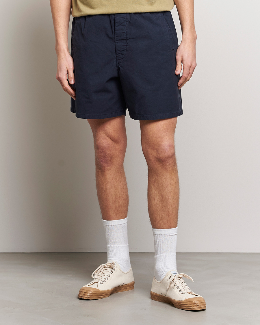 Herre | | Barbour White Label | Dillon Cotton Drawstring Shorts Navy