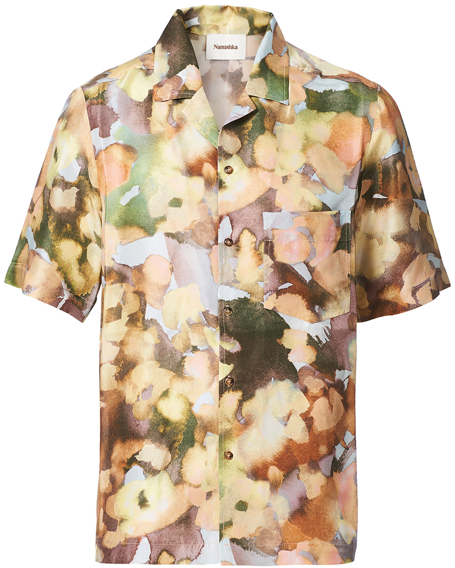 Herre | Skjorter | Nanushka | Twill Silk Camp Collar Shirt Watercolor