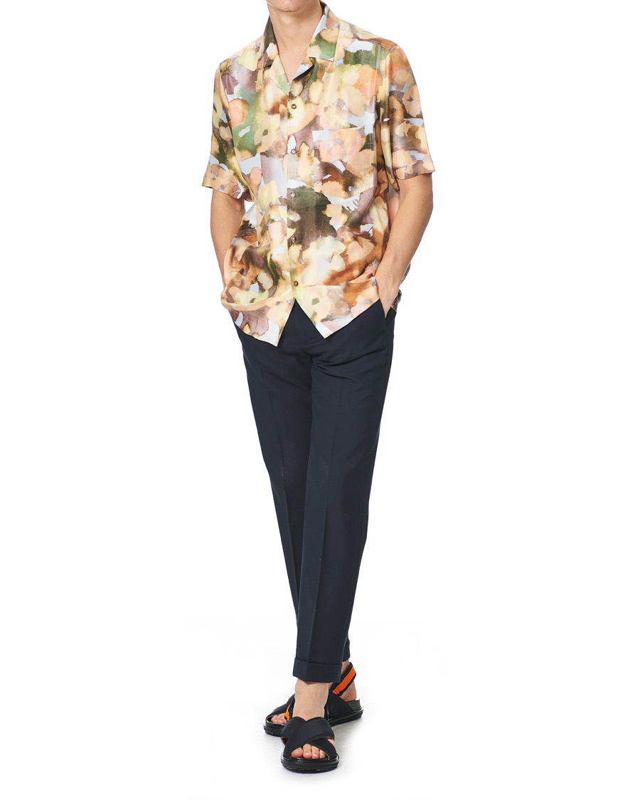 Herre | Skjorter | Nanushka | Twill Silk Camp Collar Shirt Watercolor