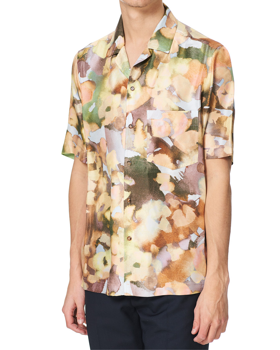 Herre | Skjorter | Nanushka | Twill Silk Camp Collar Shirt Watercolor