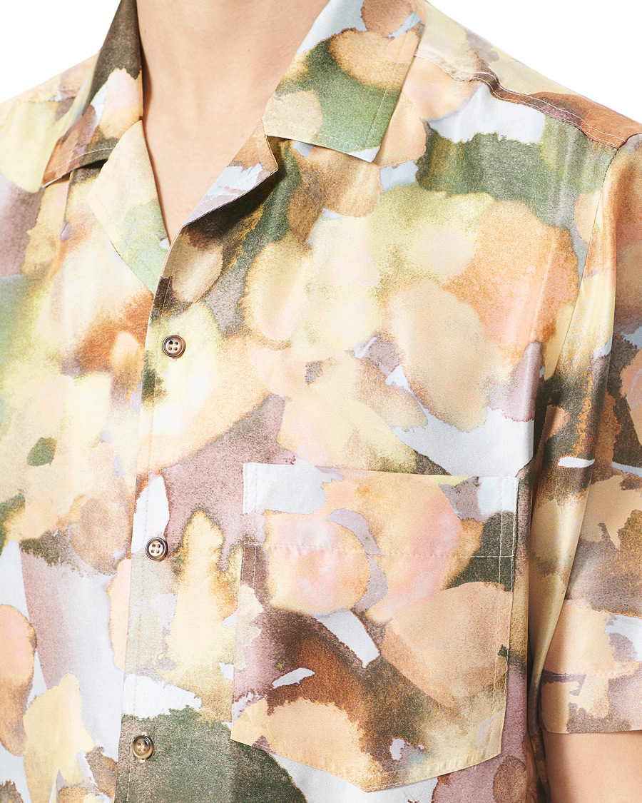 Herre | Skjorter | Nanushka | Twill Silk Camp Collar Shirt Watercolor