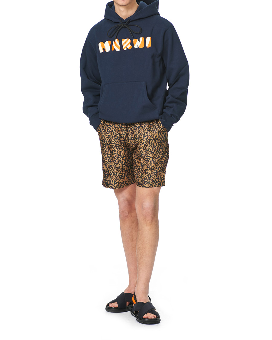 Herre | Shorts | Nanushka | Printed Silk Drawstring Shorts Brown