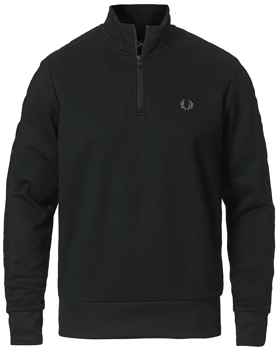 Herre | Gensere | Fred Perry | Tonal Taped Half Zip Track Jacket Black