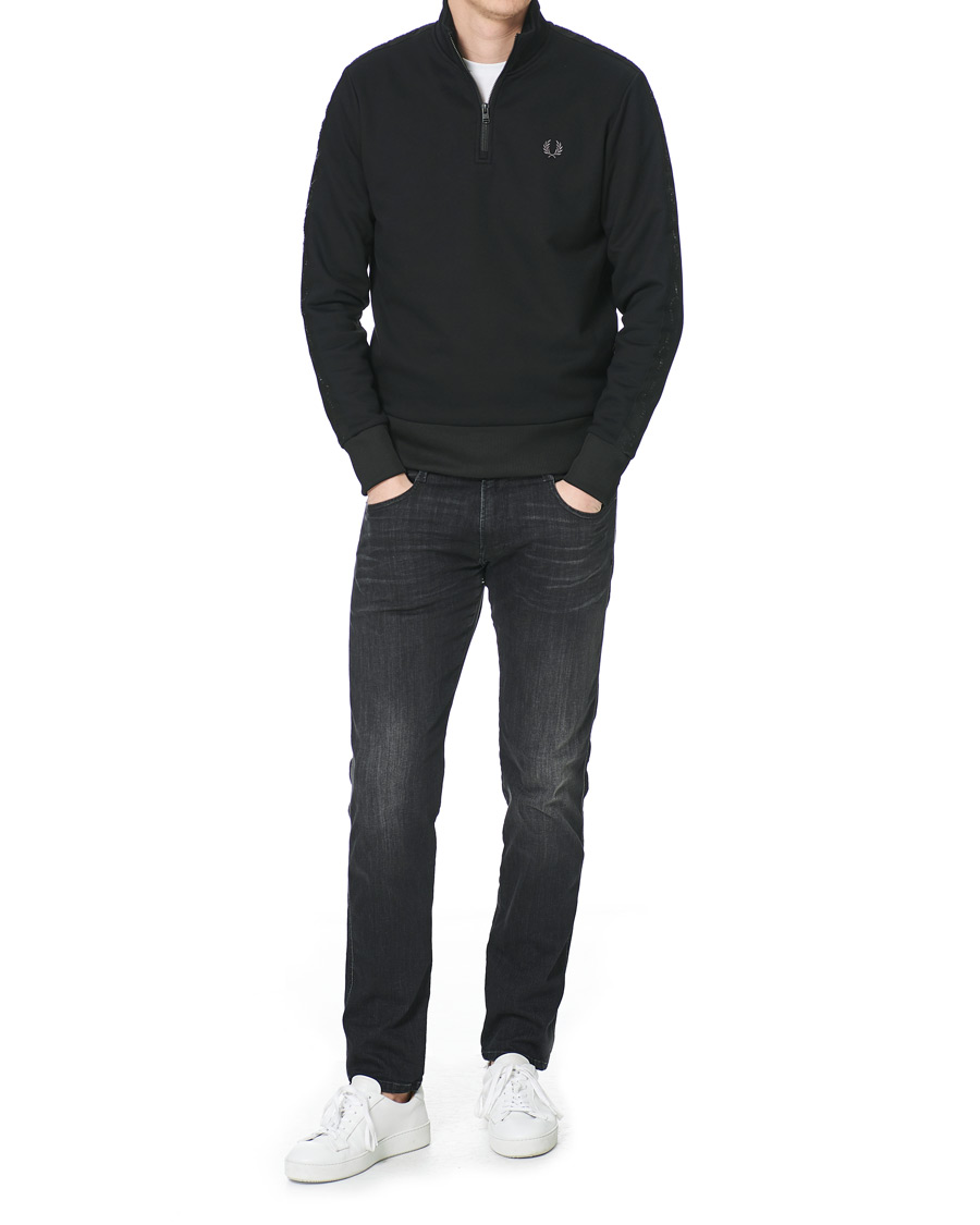 Herre | Gensere | Fred Perry | Tonal Taped Half Zip Track Jacket Black