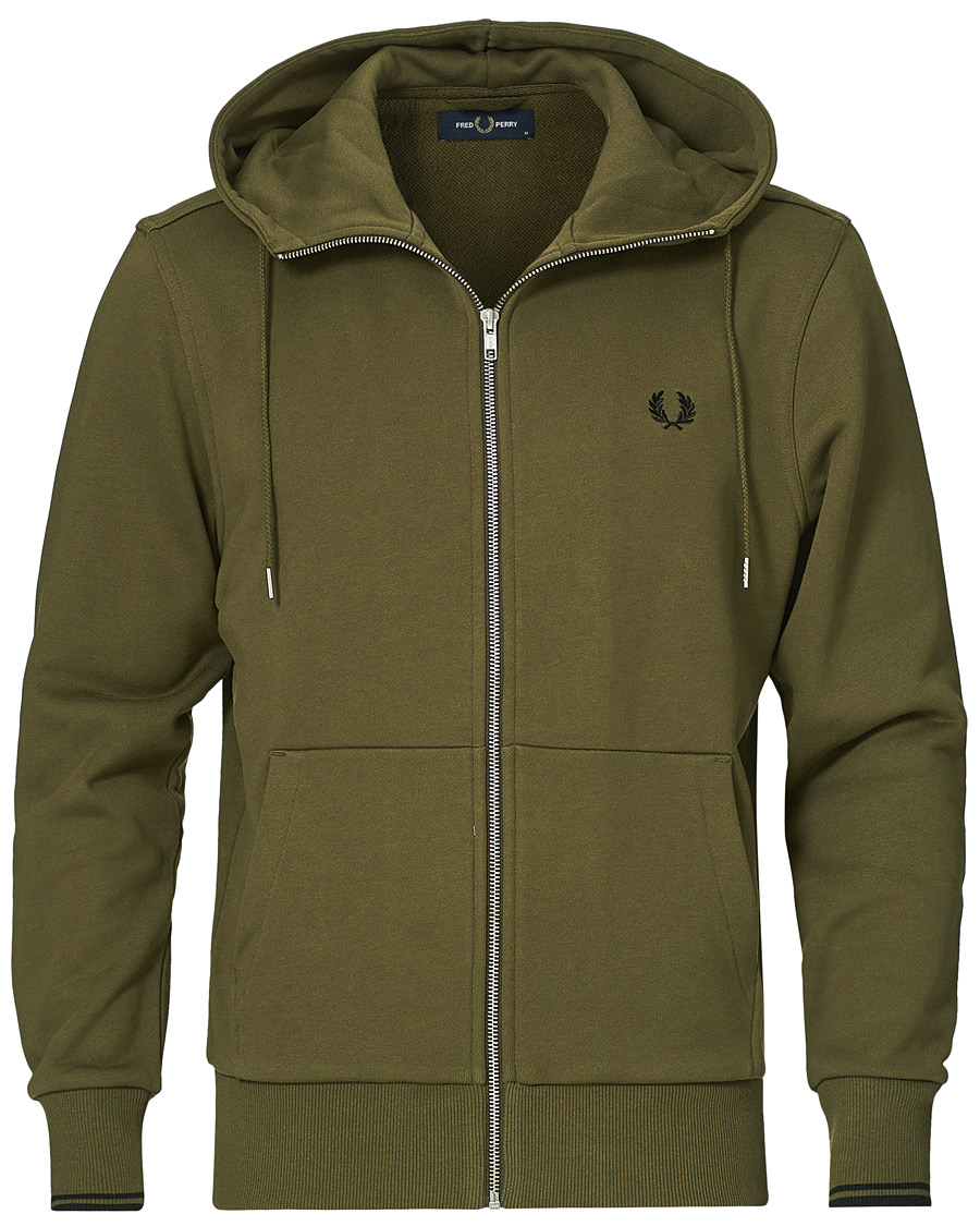 Herre | Gensere | Fred Perry | Hooded Zip Sweatshirt Military Green