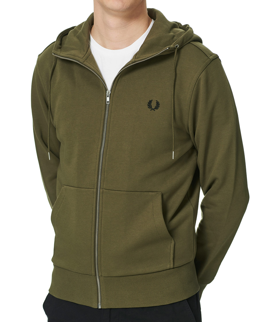 Herre | Gensere | Fred Perry | Hooded Zip Sweatshirt Military Green