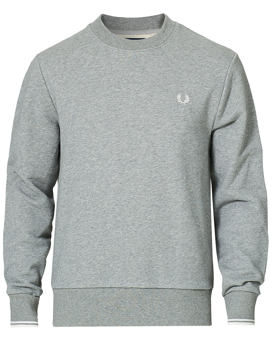 Herre | Gensere | Fred Perry | Crew Neck Sweatshirt Grey Melange