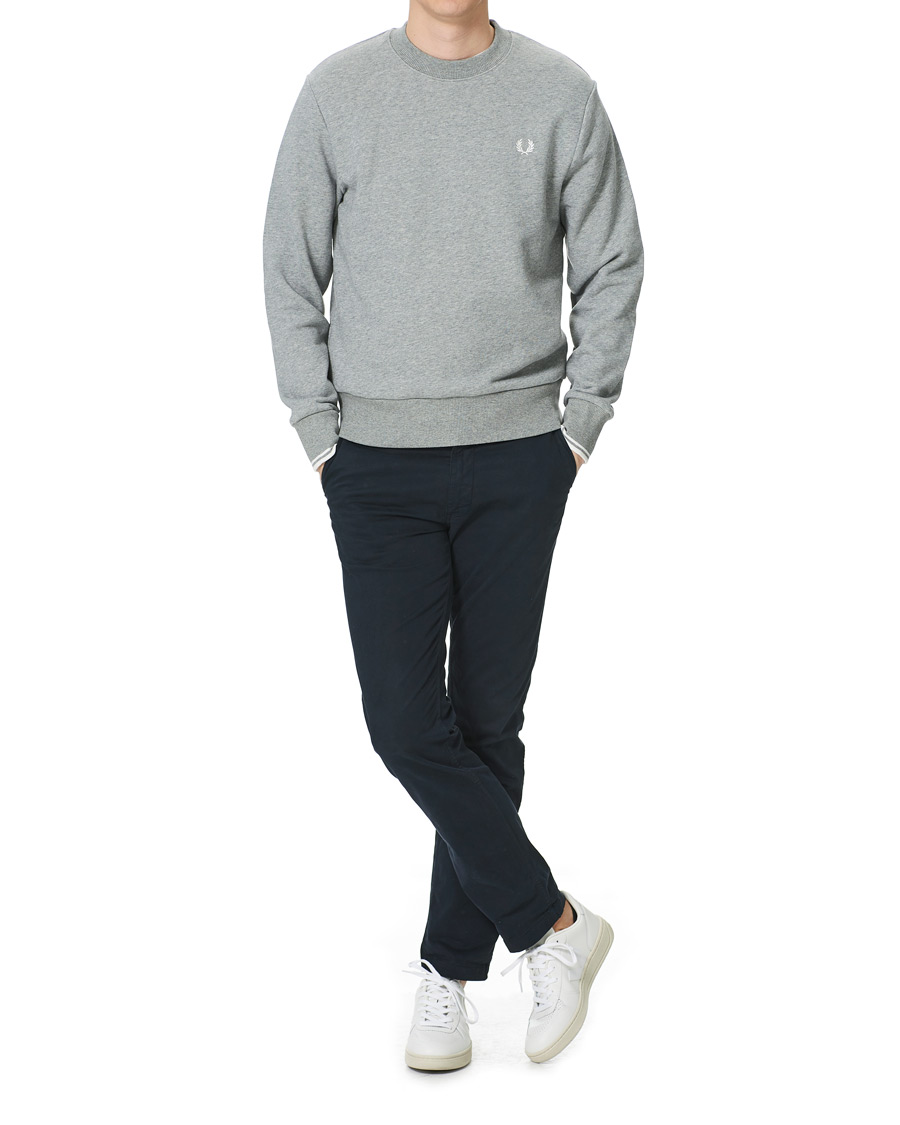 Herre | Gensere | Fred Perry | Crew Neck Sweatshirt Grey Melange