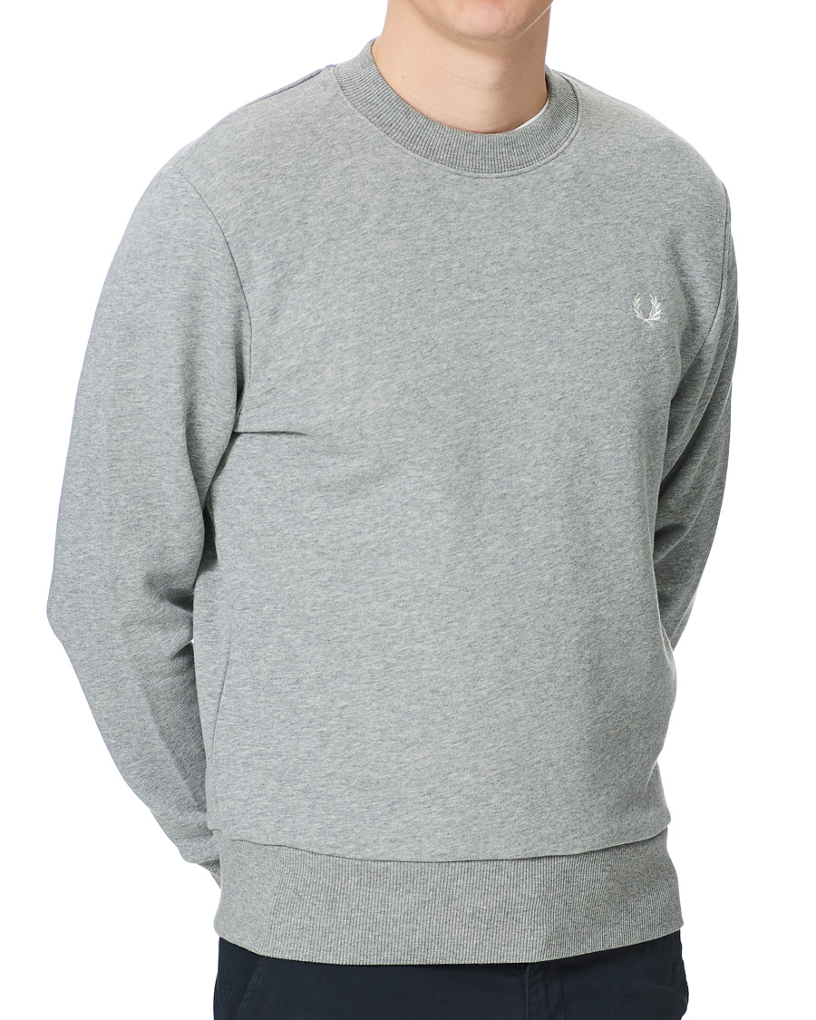 Herre | Gensere | Fred Perry | Crew Neck Sweatshirt Grey Melange