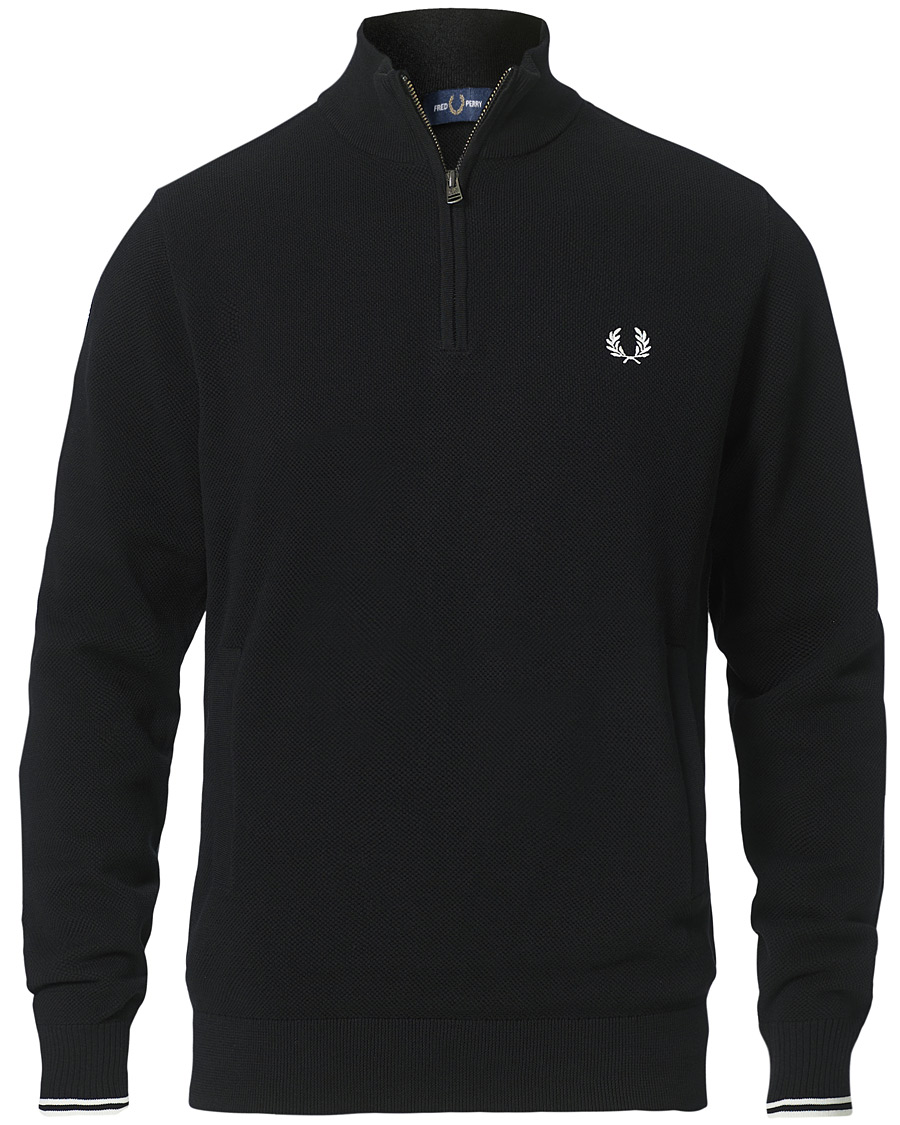 Herre | Gensere | Fred Perry | Pique Texture Half Zip Jumper Black