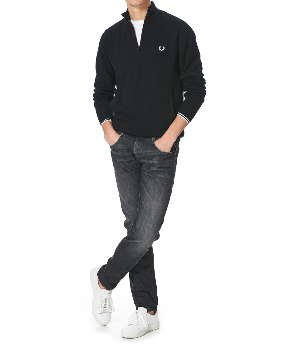 Herre | Gensere | Fred Perry | Pique Texture Half Zip Jumper Black