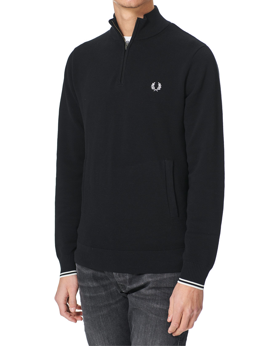 Herre | Gensere | Fred Perry | Pique Texture Half Zip Jumper Black