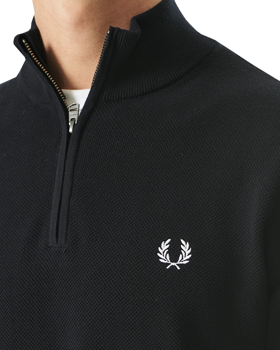 Herre | Gensere | Fred Perry | Pique Texture Half Zip Jumper Black