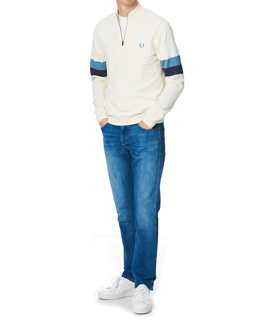 Herre | Gensere | Fred Perry | Funnel Neck Knitted Zip Jumper Ecru