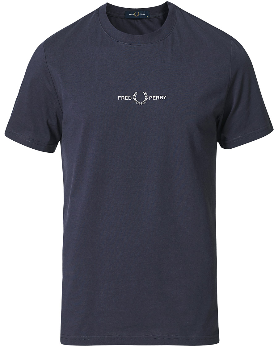 Herre | T-Shirts | Fred Perry | Embroidered T-Shirt Dark Graphite