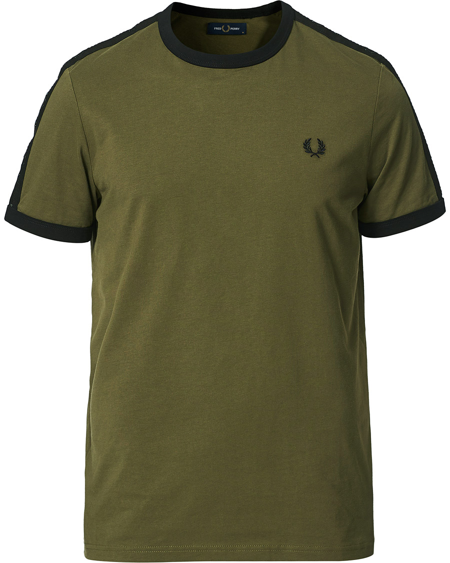 Herre | T-Shirts | Fred Perry | Tonal Tape Ringer T-shirt Military Green
