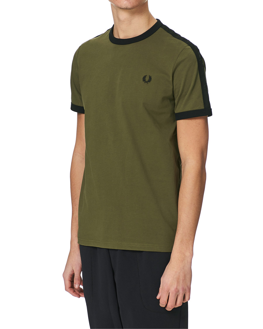 Herre | T-Shirts | Fred Perry | Tonal Tape Ringer T-shirt Military Green