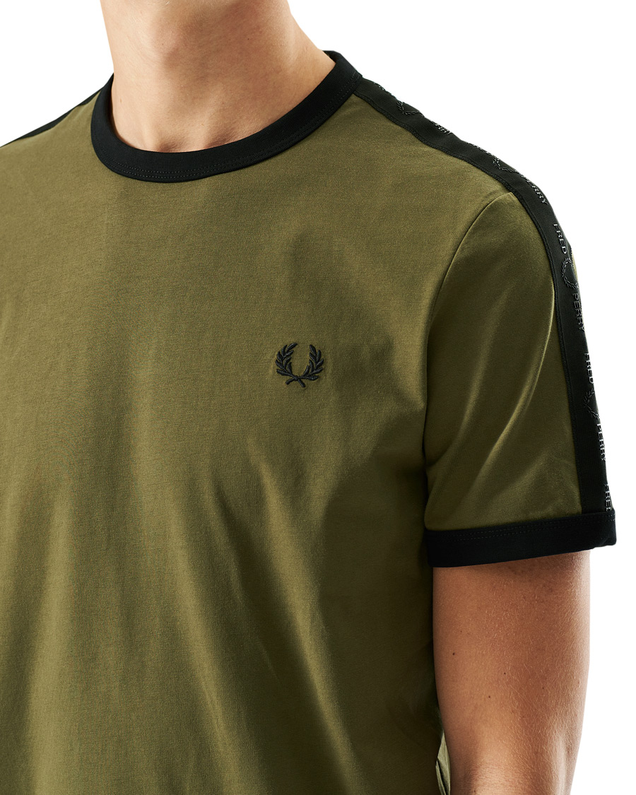 Herre | T-Shirts | Fred Perry | Tonal Tape Ringer T-shirt Military Green