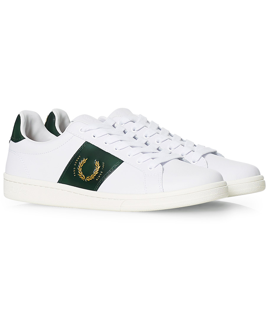 Herre | Fred Perry B721 Leather Branded Sneaker White | Fred Perry | B721 Leather Branded Sneaker White