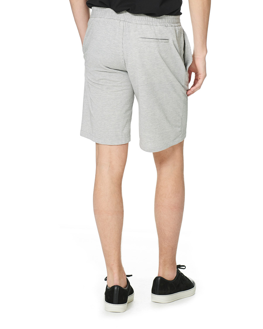 Herre | Shorts | Harris Wharf London | Cool Max Seersucker Shorts Light Grey