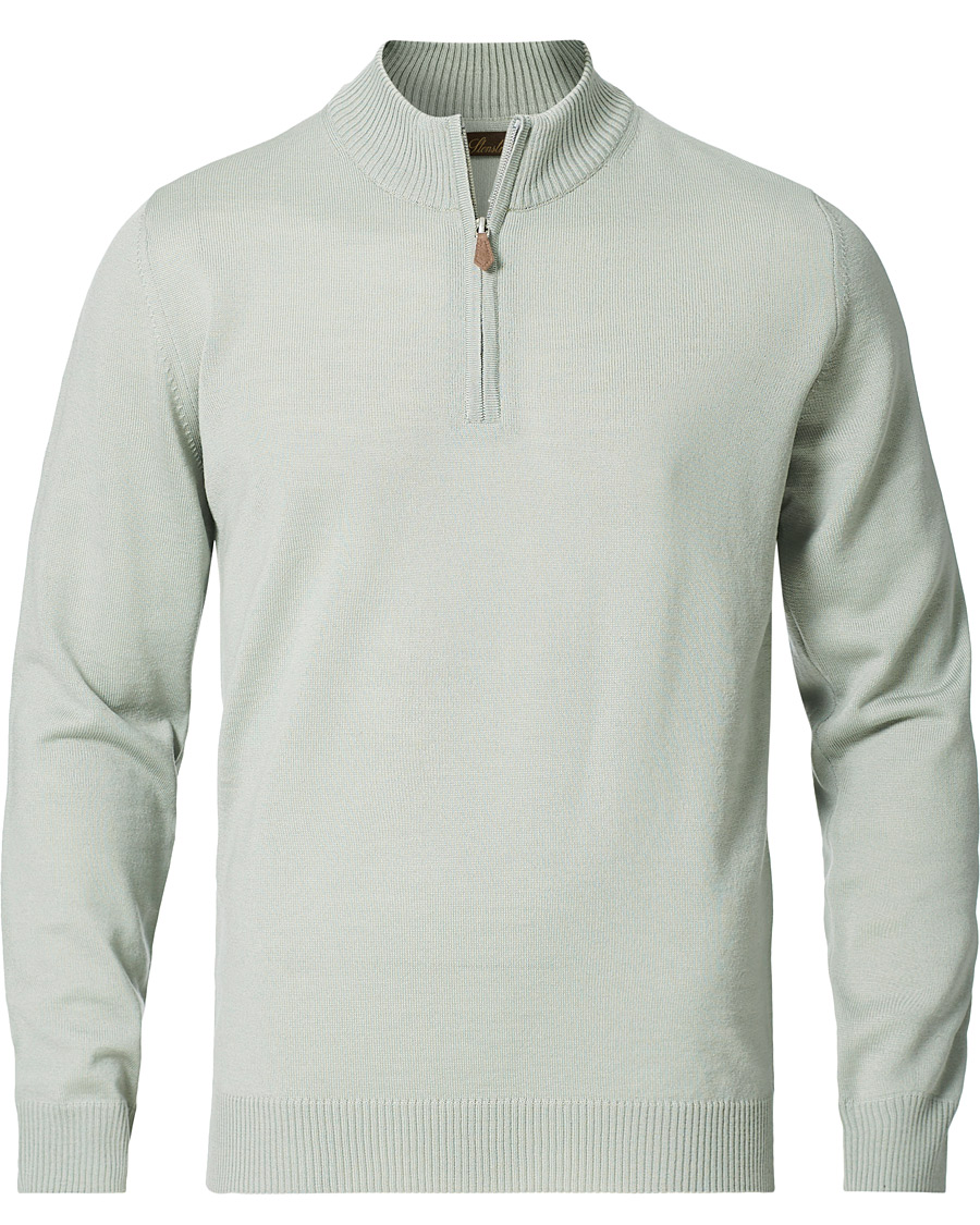 Herre | Gensere | Stenströms | Merino Half Zip Pistachio