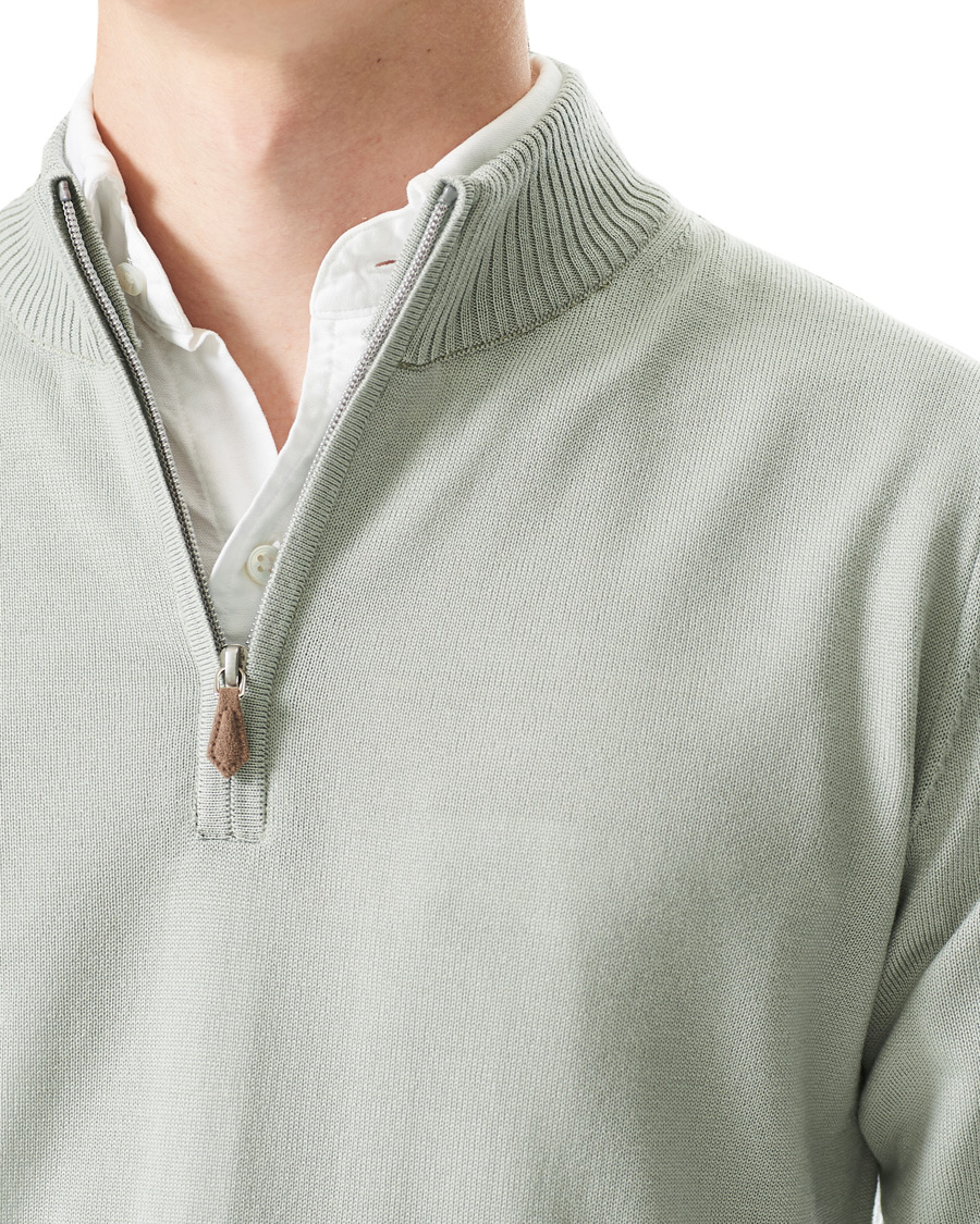 Herre | Gensere | Stenströms | Merino Half Zip Pistachio