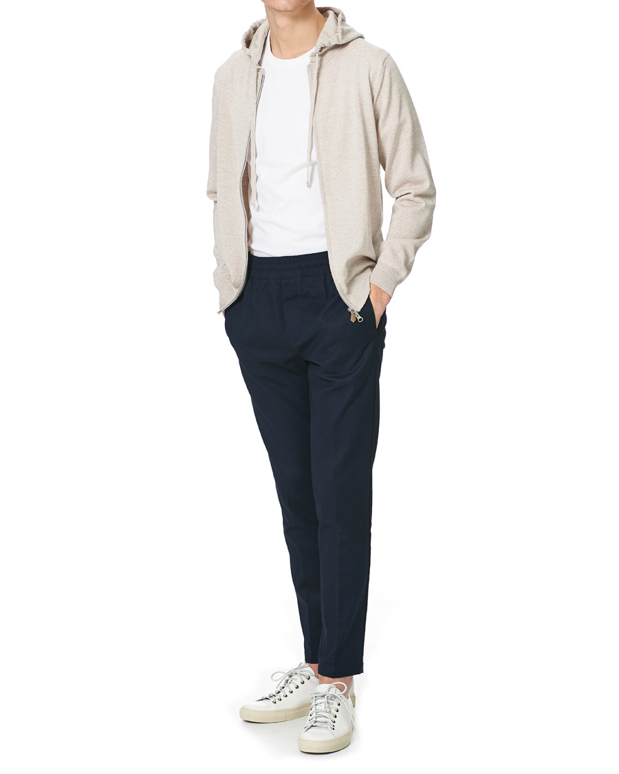 Herre | Gensere | Stenströms | Merino Full Zip Hoodie Beige