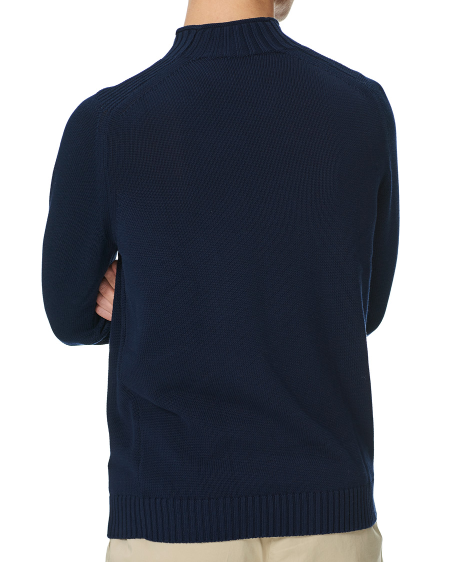 Herre | Gensere | Stenströms | Cotton Mock Neck Sweater Navy