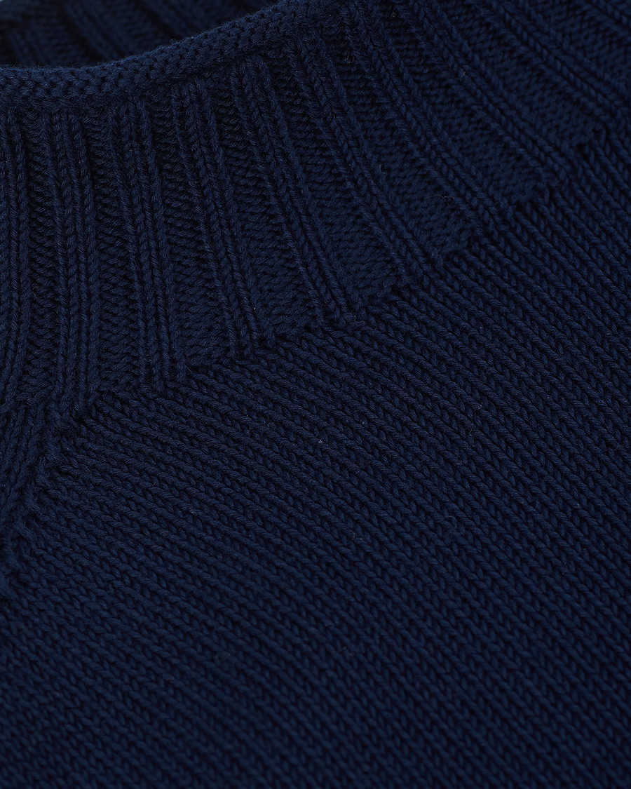 Herre | Gensere | Stenströms | Cotton Mock Neck Sweater Navy