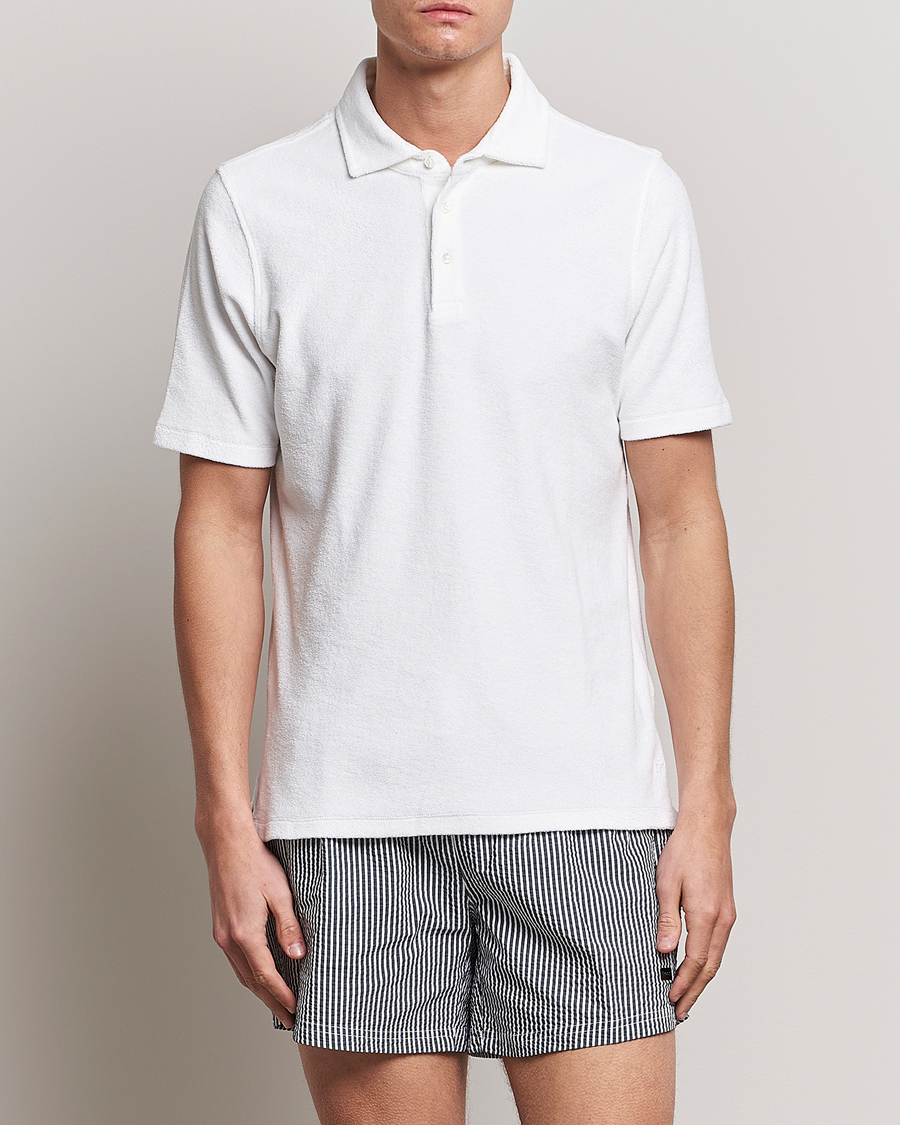 Herre | Pikéer | Stenströms | Terry Cotton Poloshirt White