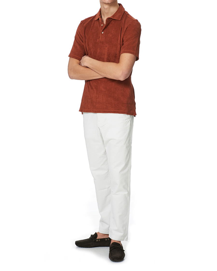 Herre | Pikéer | Stenströms | Towelling Cotton Poloshirt Rust