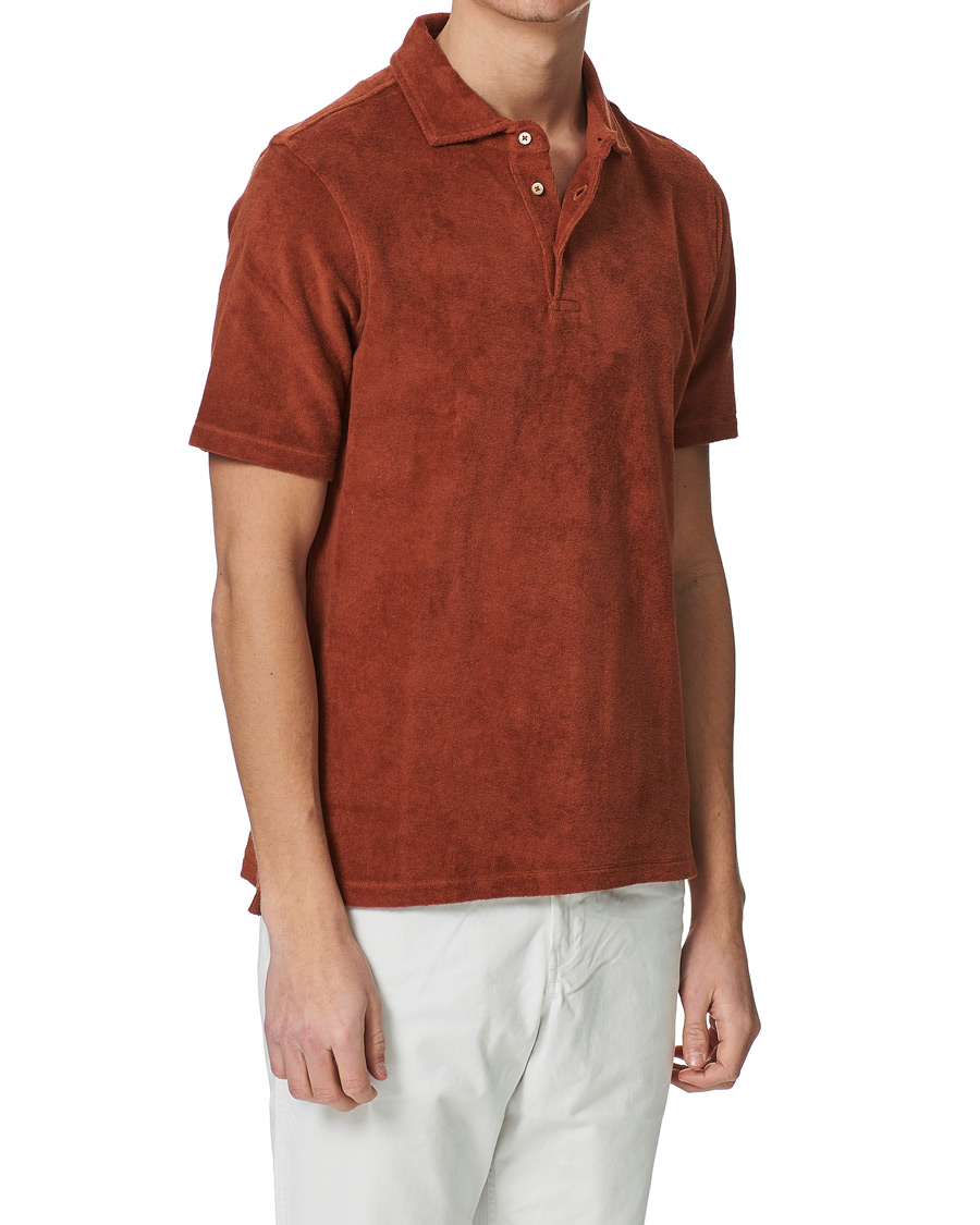 Herre | Pikéer | Stenströms | Towelling Cotton Poloshirt Rust