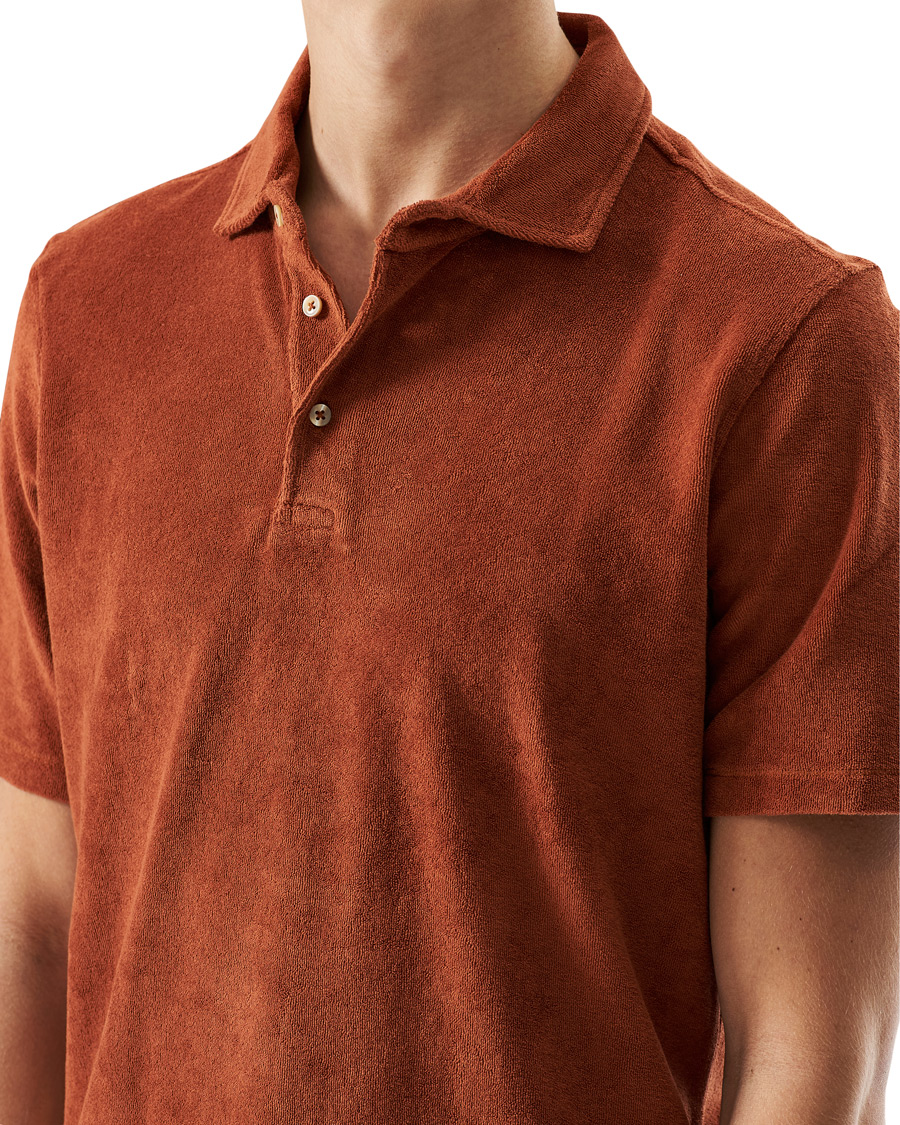 Herre | Pikéer | Stenströms | Towelling Cotton Poloshirt Rust