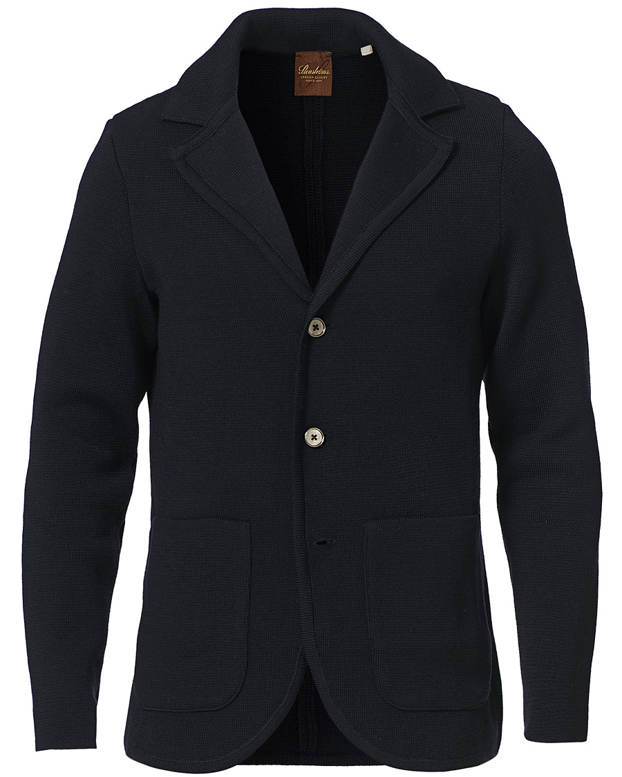 Herre | Dressjakker | Stenströms | Milano Knitted Merino Blazer Navy