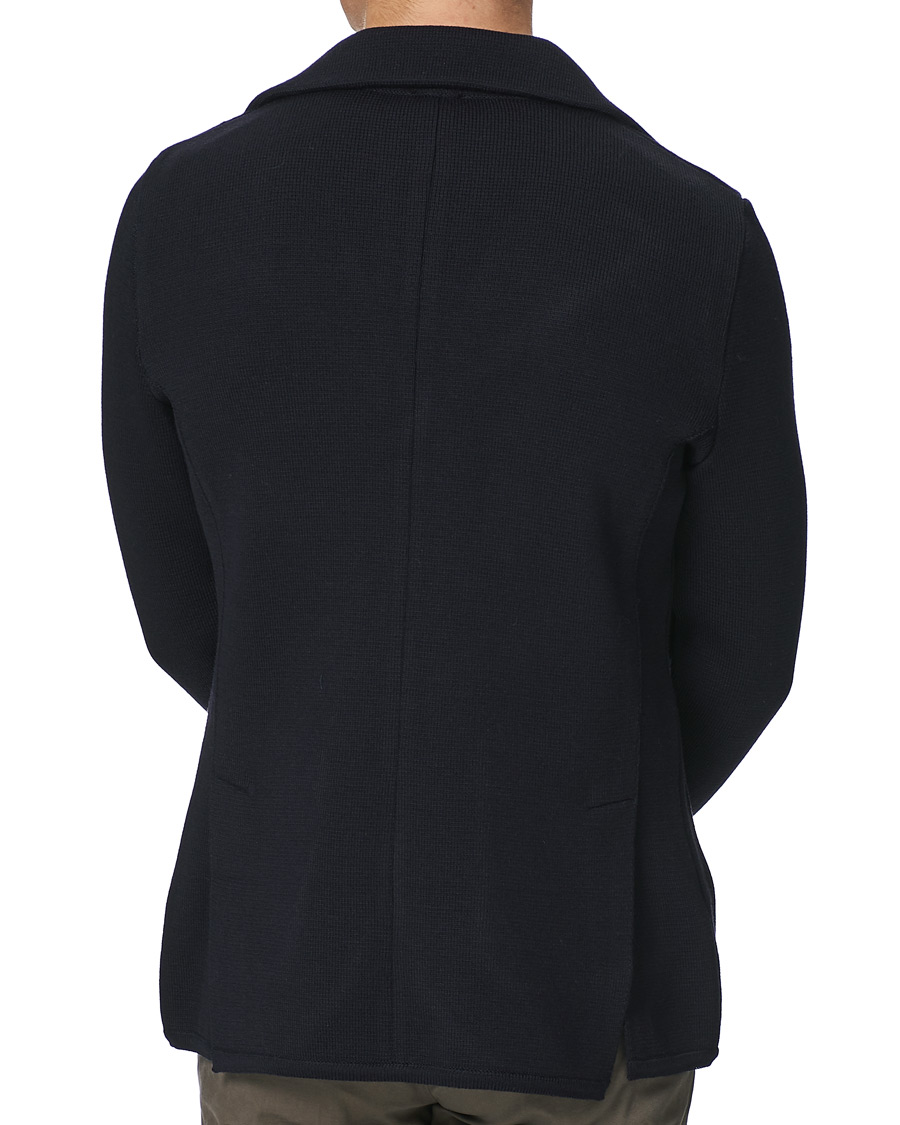 Herre | Dressjakker | Stenströms | Milano Knitted Merino Blazer Navy