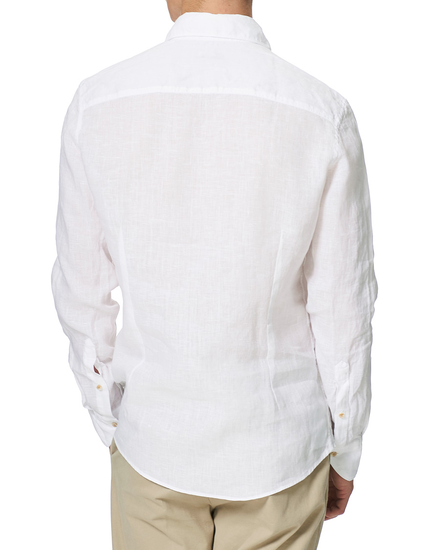 Herre | Skjorter | Stenströms | Slimline Cut Away Linen Shirt White