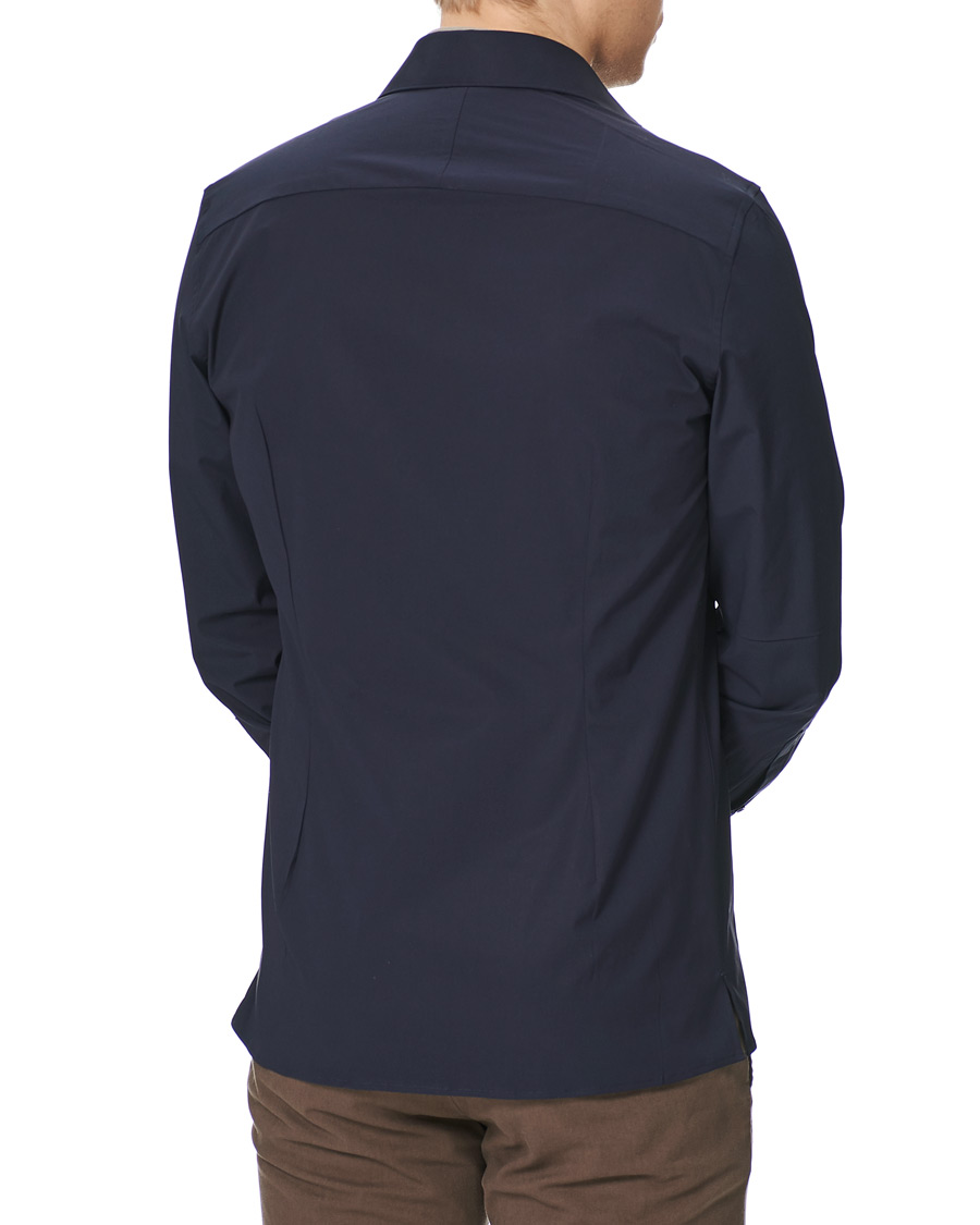 Herre | Skjorter | Stenströms | 1899 Cotton/Elastane Shacket Navy