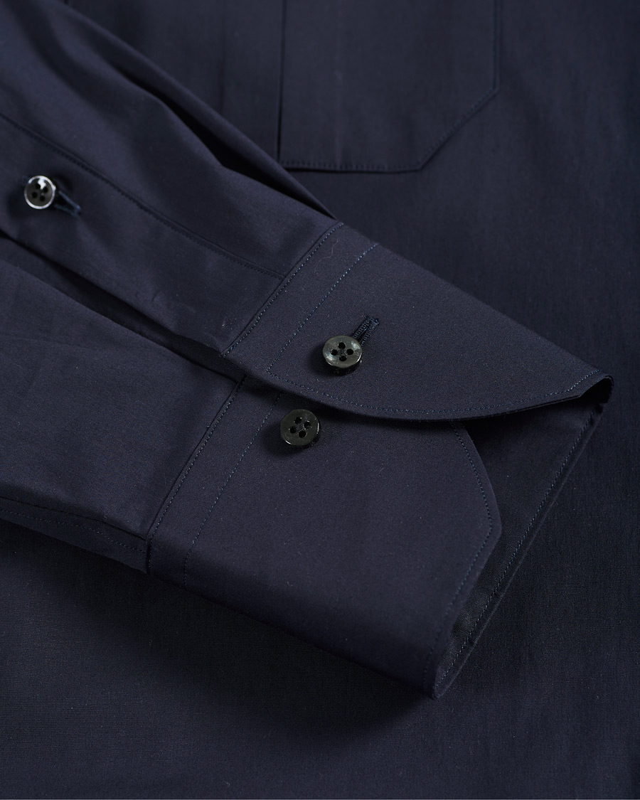 Herre | Skjorter | Stenströms | 1899 Cotton/Elastane Shacket Navy
