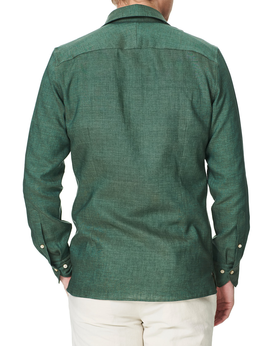 Herre | Skjorter | Stenströms | 1899 Slimline Linen Shacket Green
