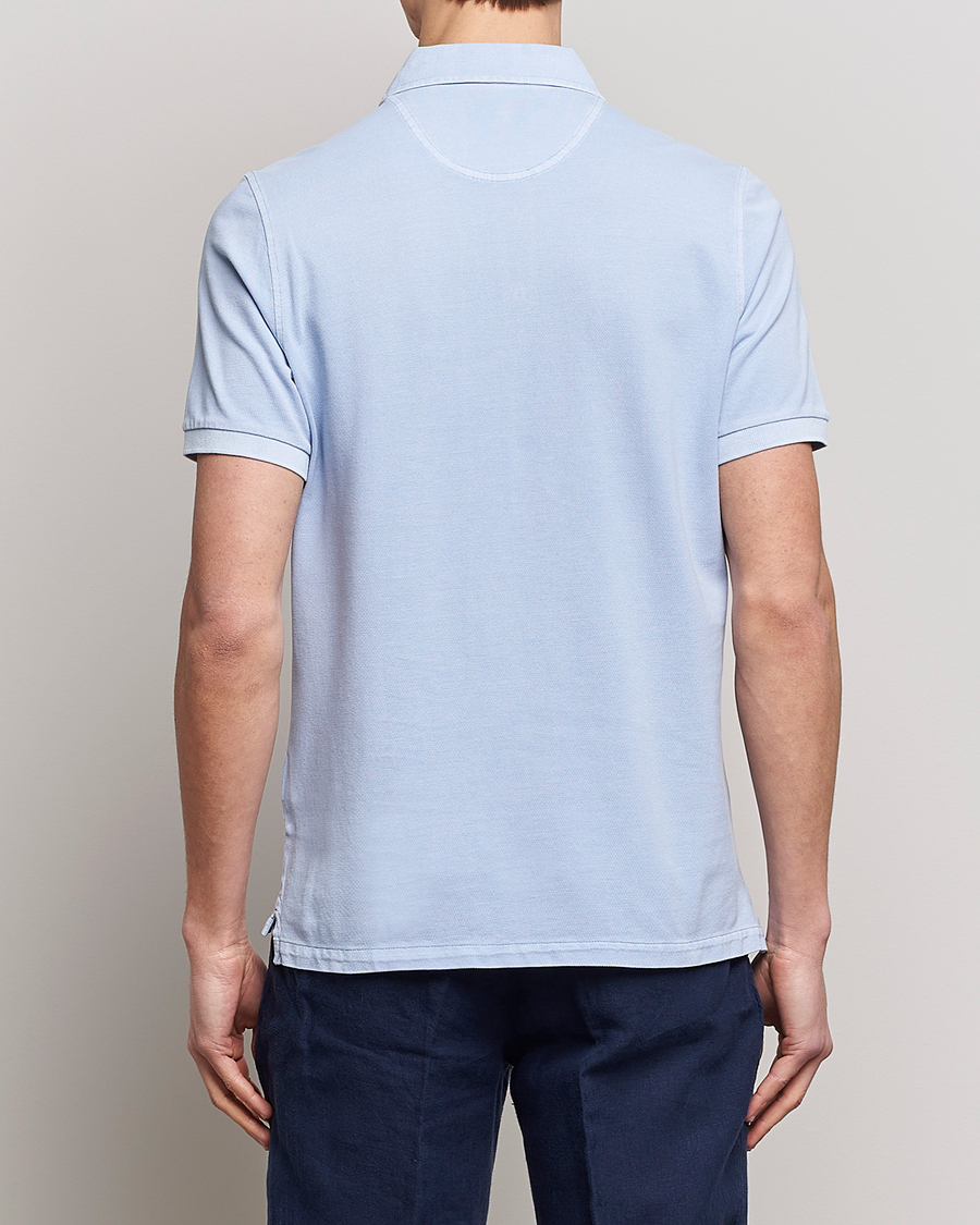 Herre | Pikéer | Stenströms | Pigment Dyed Cotton Polo Shirt Light Blue