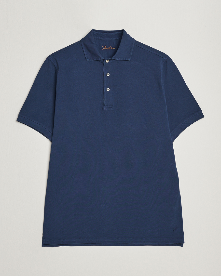 Herre | Pikéer | Stenströms | Pigment Dyed Cotton Polo Shirt Navy