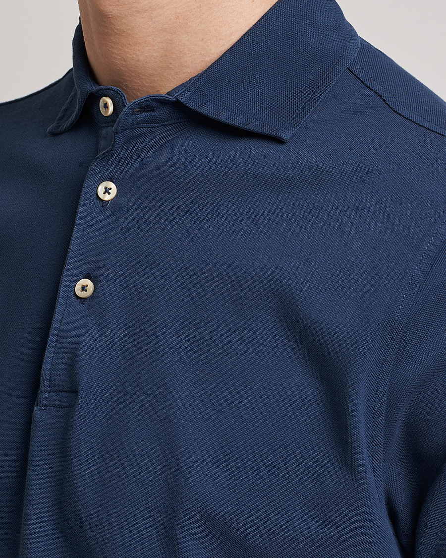 Herre | Pikéer | Stenströms | Pigment Dyed Cotton Polo Shirt Navy
