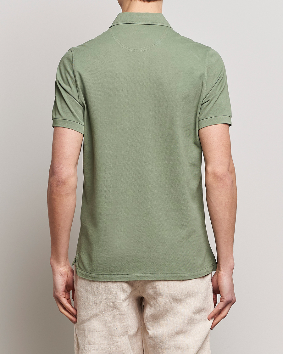 Herre | Pikéer | Stenströms | Pigment Dyed Cotton Polo Shirt Green